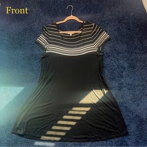 XL Max Studio Cap Sleeve Office Casual Black Dress